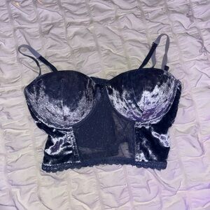 Forever 21 Shimmering Black Velvet Bustier